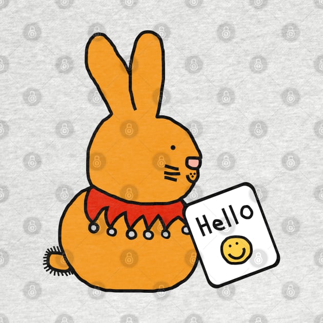 Cute Bunny Rabbit Says Hello by ellenhenryart